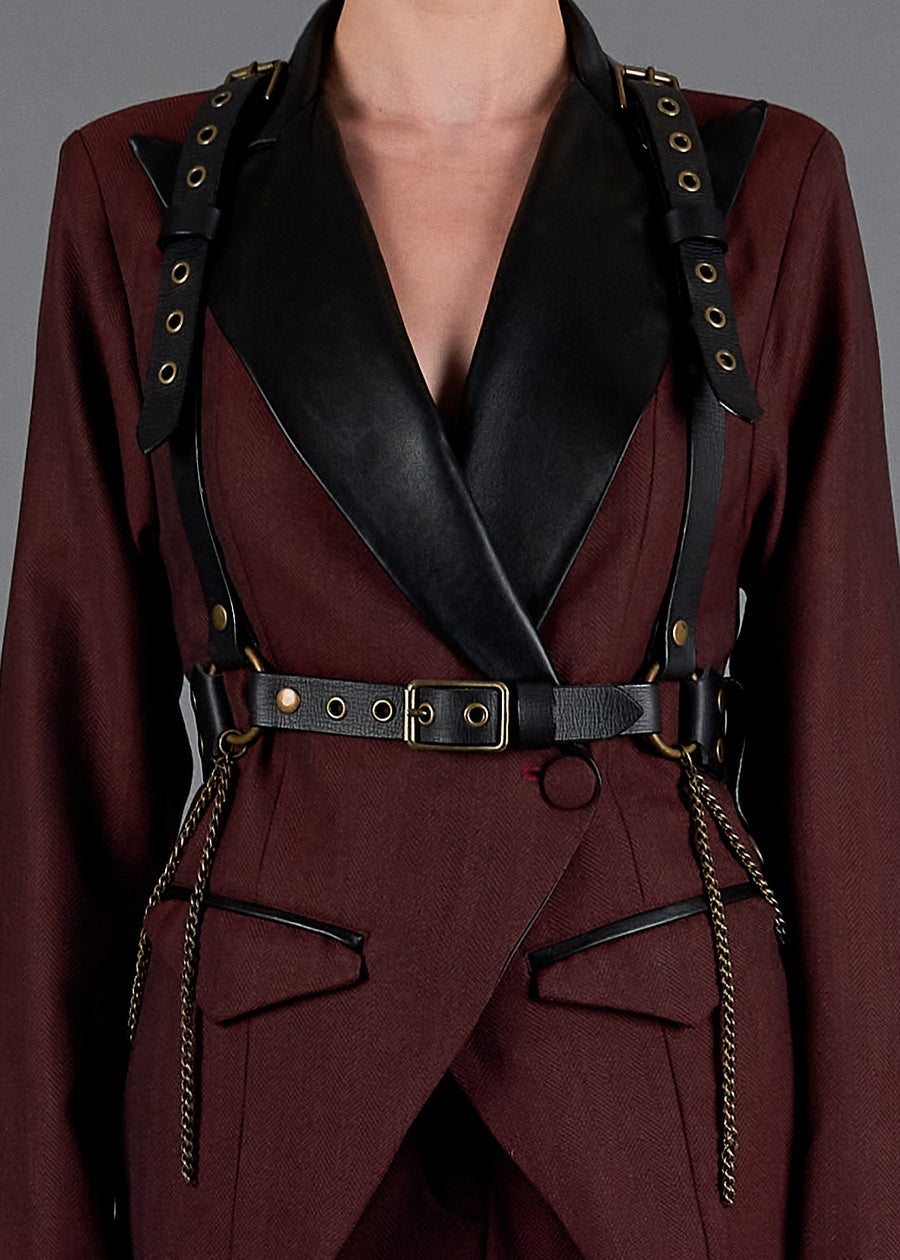 Harness over blazer  Harness fashion, Fashion, Leather fashion